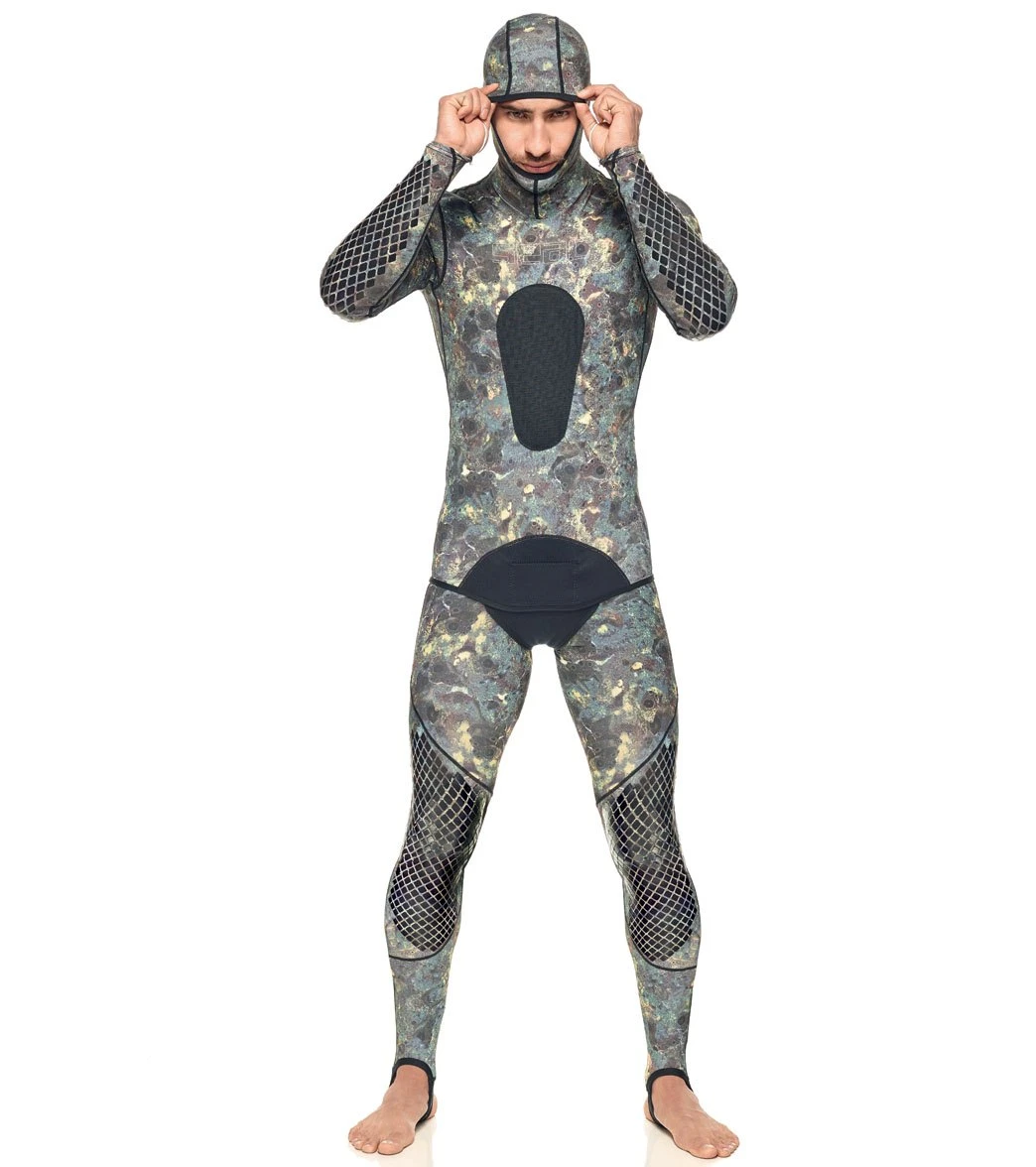 Seac USA Men's Pirana Two Piece Camo Hooded Wetsuit 4 Seac USA Men's Pirana Two Piece Camo Hooded Wetsuit - Image 2