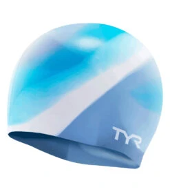 TYR Junior Tie Dye Swim Cap -Swimming Equipment Shop 8640159580328 purplemulti 1a