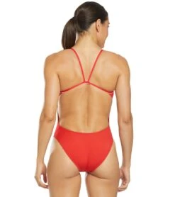 TYR Women's Guard Cutoutfit One Piece Swimsuit -Swimming Equipment Shop 8640168198312 red 3a