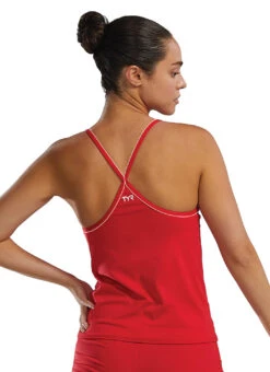 TYR Women's Guard Tankini Top -Swimming Equipment Shop 8640176226472 red 3a