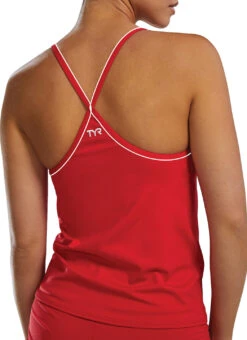 TYR Women's Guard Tankini Top -Swimming Equipment Shop 8640176226472 red 7a
