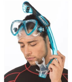 Cressi Bonete Dry Snorkel Set -Swimming Equipment Shop 8640257491112 aqua 4a