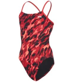 TYR Girls' Draco Cutoutfit One Piece Swimsuit 41 TYR Girls' Draco Cutoutfit One Piece Swimsuit -Swimming Equipment Shop 8640345079976 red