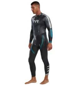 TYR Men's Hurricane Cat 3 Fullsleeve Triathlon Wetsuit 22 TYR Men's Hurricane Cat 3 Fullsleeve Triathlon Wetsuit -Swimming Equipment Shop 8640434012328 silverturquoise 4a