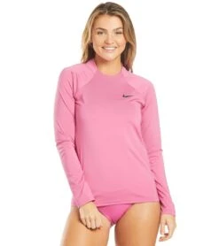 Nike Women's Long Sleeve Hydro Rash Guard -Swimming Equipment Shop 8640525926568 cosmicfuchsia