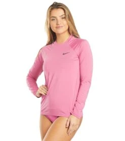 Nike Women's Long Sleeve Hydro Rash Guard -Swimming Equipment Shop 8640525926568 cosmicfuchsia 5a