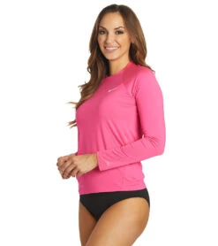 Nike Women's Long Sleeve Hydro Rash Guard -Swimming Equipment Shop 8640525926568 pinkprime 5a