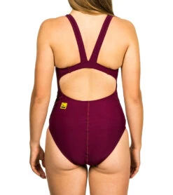 FINIS Girls' Bladeback Solid One Piece Swimsuit -Swimming Equipment Shop 8640553746600 cabernet 3a