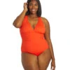 La Blanca Plus Size Island Goddess Multi Strap One Piece Swimsuit -Swimming Equipment Shop 8640662241448 paprika 1a