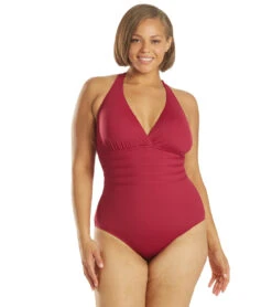 La Blanca Plus Size Island Goddess Multi Strap One Piece Swimsuit 36 La Blanca Plus Size Island Goddess Multi Strap One Piece Swimsuit -Swimming Equipment Shop 8640662241448 wine 1a