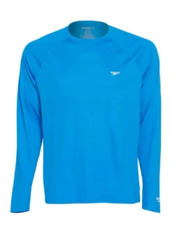 Speedo Active Men's Solid Easy Long Sleeve Swim Shirt -Swimming Equipment Shop 8640677544104 bluelemonade 1a
