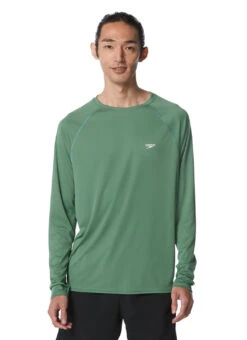 Speedo Active Men's Solid Easy Long Sleeve Swim Shirt -Swimming Equipment Shop 8640677544104 darkivy