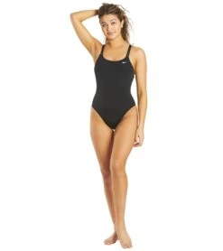 Nike Women's HydraStrong Solid Spider Back One Piece Swimsuit -Swimming Equipment Shop 8640837419176 black 4a