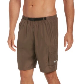Nike Men's 20" Belted Packable Swim Trunks -Swimming Equipment Shop 8640921174184 ironstone
