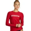 Sporti Guard Women's L/S UPF 50+ Comfort Fit Rash Guard -Swimming Equipment Shop 8640999096488 red 1a