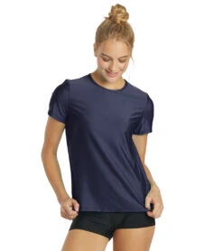 Sporti Women's S/S UPF 50+ Comfort Fit Rash Guard 35 Sporti Women's S/S UPF 50+ Comfort Fit Rash Guard -Swimming Equipment Shop 8641024262312 navy 2a