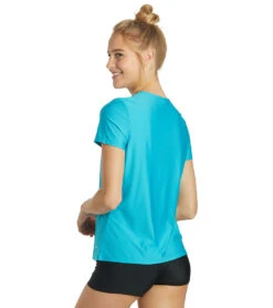 Sporti Women's S/S UPF 50+ Comfort Fit Rash Guard 25 Sporti Women's S/S UPF 50+ Comfort Fit Rash Guard -Swimming Equipment Shop 8641024262312 oceanblue 4a