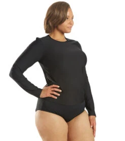 Sporti Women's Plus Size L/S UPF 50+ Comfort Fit Rash Guard 39 Sporti Women's Plus Size L/S UPF 50+ Comfort Fit Rash Guard -Swimming Equipment Shop 8641029636264 black 2a