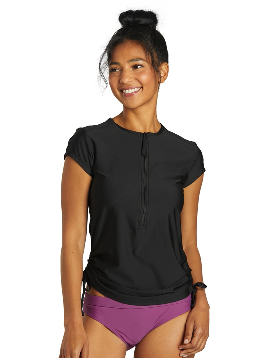 Sporti Women's Cap Sleeve Front Zip UPF 50+ Rash Guard 3 Sporti Women's Cap Sleeve Front Zip UPF 50+ Rash Guard