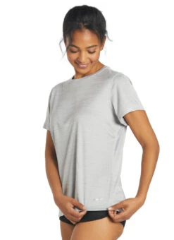 Sporti Women's S/S Hybrid UPF 50+ Sun Shirt -Swimming Equipment Shop 8641052934312 iciclegrey
