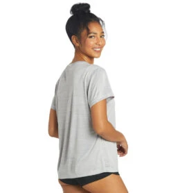 Sporti Women's S/S Hybrid UPF 50+ Sun Shirt -Swimming Equipment Shop 8641052934312 iciclegrey 3a