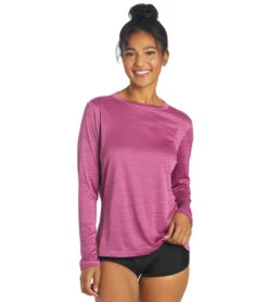 Sporti Women's L/S Hybrid UPF 50+ Sun Shirt -Swimming Equipment Shop 8641052999848 fushia 1a