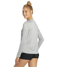 Sporti Women's L/S Hybrid UPF 50+ Sun Shirt -Swimming Equipment Shop 8641052999848 iciclegrey 4a
