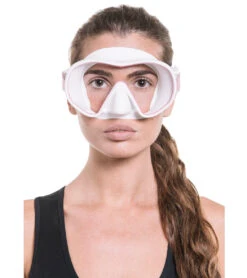 Cressi F-Dual Frameless Scuba Mask -Swimming Equipment Shop 8641055228072 whitepink 2a