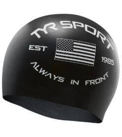TYR Always In Front Silicone Swim Cap -Swimming Equipment Shop 8641187938472 black