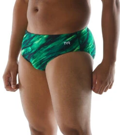 TYR Men's Vitric Racer Brief Swimsuit -Swimming Equipment Shop 8641188004008 green