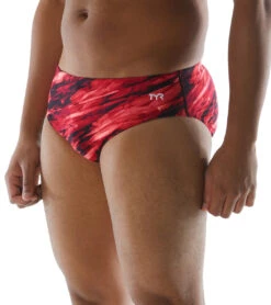 TYR Men's Vitric Racer Brief Swimsuit -Swimming Equipment Shop 8641188004008 red