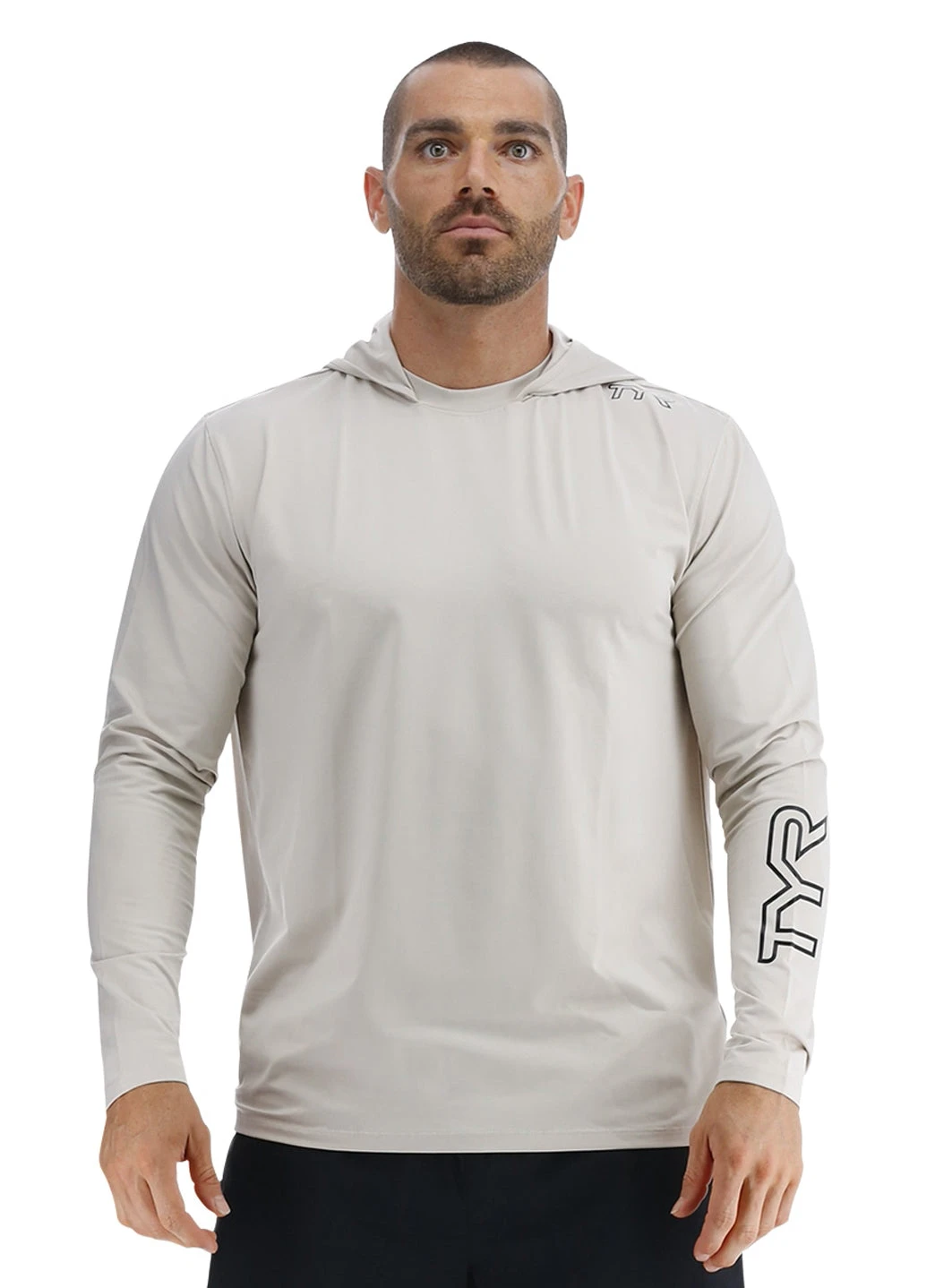 TYR Men's SunDefense Long Sleeve Hooded Swim Shirt 7 TYR Men's SunDefense Long Sleeve Hooded Swim Shirt - Image 5