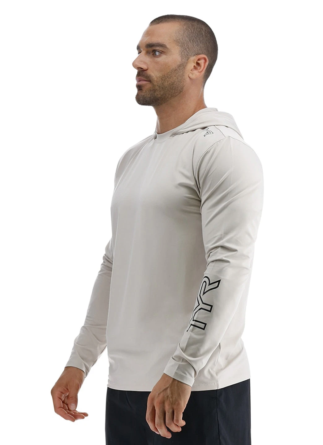 TYR Men's SunDefense Long Sleeve Hooded Swim Shirt 11 TYR Men's SunDefense Long Sleeve Hooded Swim Shirt - Image 9