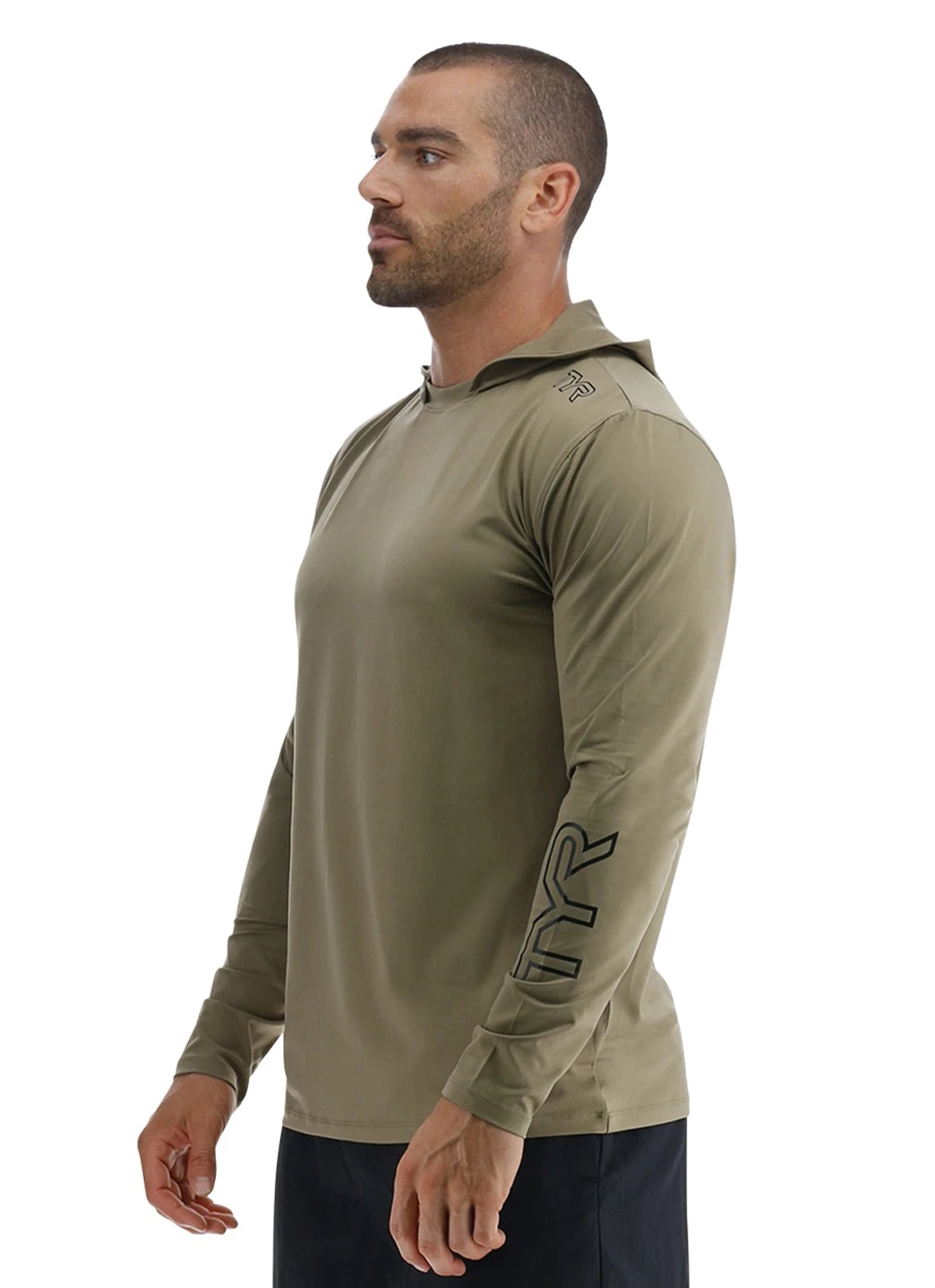 TYR Men's SunDefense Long Sleeve Hooded Swim Shirt 19 TYR Men's SunDefense Long Sleeve Hooded Swim Shirt - Image 17