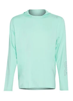 TYR Men's SunDefense Long Sleeve Hooded Swim Shirt