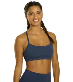Everyday Yoga Delight Solid Racer Back Sports Bra -Swimming Equipment Shop 8641266843816 midnightblue 3a