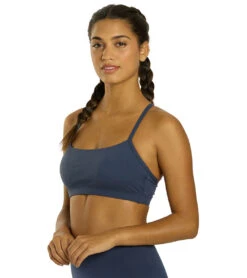 Everyday Yoga Delight Solid Racer Back Sports Bra -Swimming Equipment Shop 8641266843816 midnightblue 4a