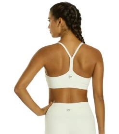 Everyday Yoga Delight Solid Racer Back Sports Bra -Swimming Equipment Shop 8641266843816 oatmeal