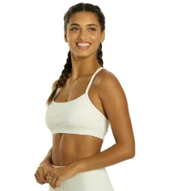 Everyday Yoga Delight Solid Racer Back Sports Bra -Swimming Equipment Shop 8641266843816 oatmeal 4a