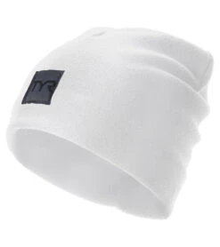 TYR Fleece Beanie -Swimming Equipment Shop 8641368621224 white 1a