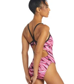 Sporti HydroLast Flash Thin Strap One Piece Swimsuit (26-40) -Swimming Equipment Shop 8641390248104 pink 5a