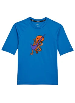 Nike Boys' Octologo Short Sleeve Hydroguard (Big Kid) -Swimming Equipment Shop 8641572077736 photoblue