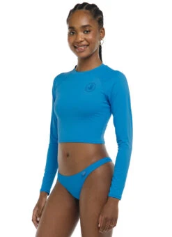 Body Glove Women's Smoothie Let It Be Long Sleeve Crop Rash Guard -Swimming Equipment Shop 8641576304808 wave 2a