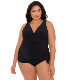 Magicsuit By Miraclesuit Women's Plus Size Celine Swim Dress -Swimming Equipment Shop 8641628962984 black 3a
