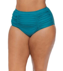 Raisins Women's Tranquilo Solids Costa Plus Size Bikini Bottom -Swimming Equipment Shop 8641716420776 teal 2a
