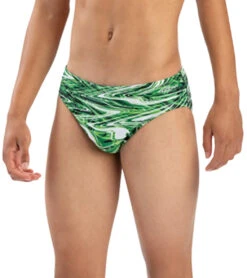 Dolfin Men's Reliance Jet Stream All-Over Print Racer Brief Swimsuit -Swimming Equipment Shop 8641793261736 jetstreamgreen