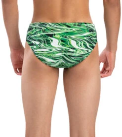 Dolfin Men's Reliance Jet Stream All-Over Print Racer Brief Swimsuit -Swimming Equipment Shop 8641793261736 jetstreamgreen 2a
