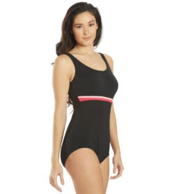 FINZ Women's Conservative Splice One Piece Swimsuit -Swimming Equipment Shop 8641830518952 blackpink 2a