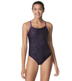 Speedo Women's Race Maze Flyback One Piece Swimsuit -Swimming Equipment Shop 8641886126248 speedopurple