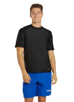 Sporti Men's S/S UPF 50+ Relax Fit II Swim Shirt -Swimming Equipment Shop 8641987346600 black 1a